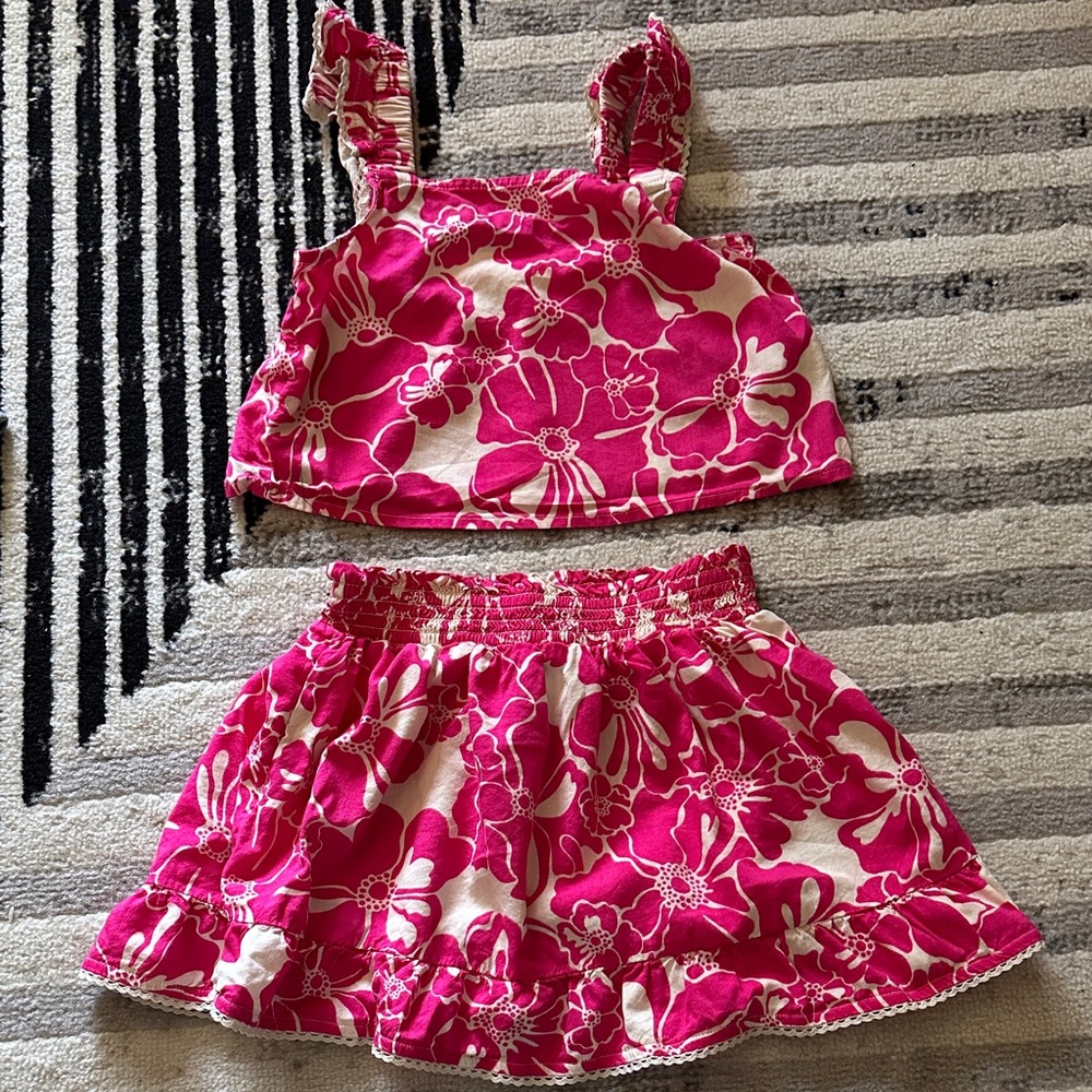 GAP Kids Pink Floral set. Worn only a few times